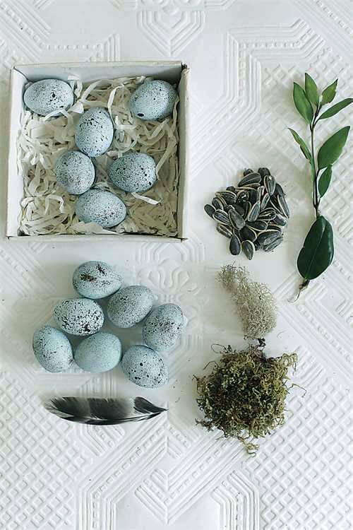 Dozen Ceramic Turquoise Eggs in Box
