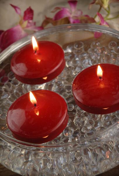 12 Red 3" Floating Candles