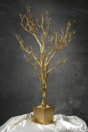 potted gold manzanita artificial tree 4 feet tall