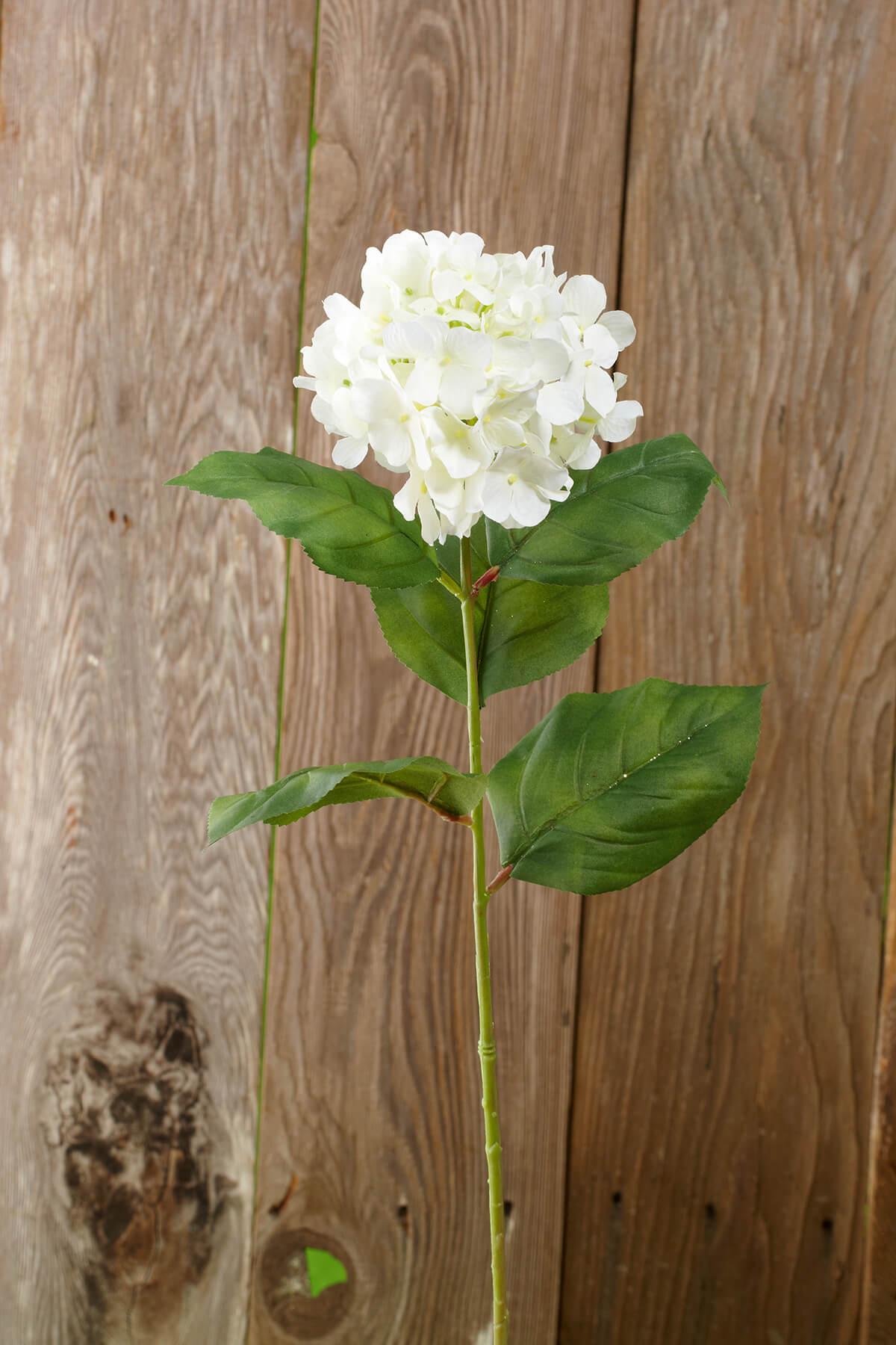 Silk Cream White Hydrangea Flowers 5in Bloom