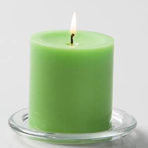 Richland Pillar Candles 3"x3" Green Set of 12