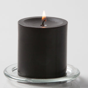 Black Pillar Candle 3"x3"