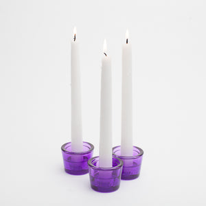 richland multi use tealight and taper holder purple set of 12
