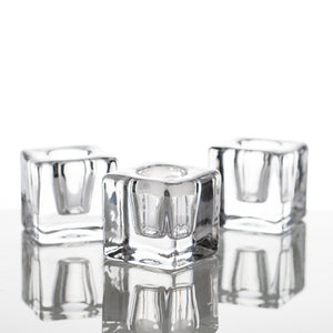 richland square glass taper candle holder set of 6