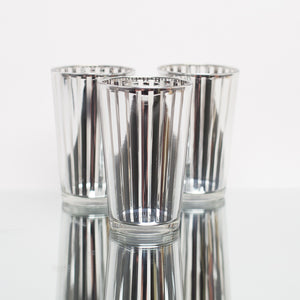 Richland Silver Stripe Glass Holder - Large Set of 6