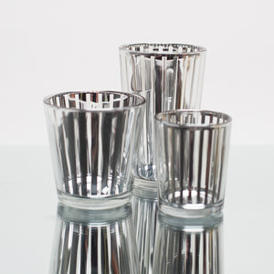 richland silver stripe glass holder large set of 6