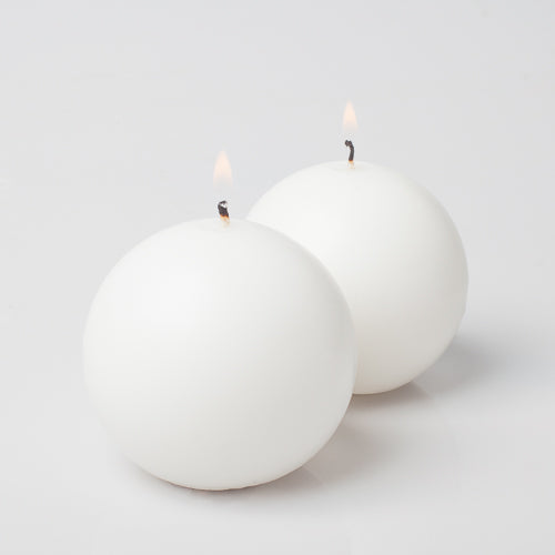 Richland Sphere Candle 3" White Set of 24