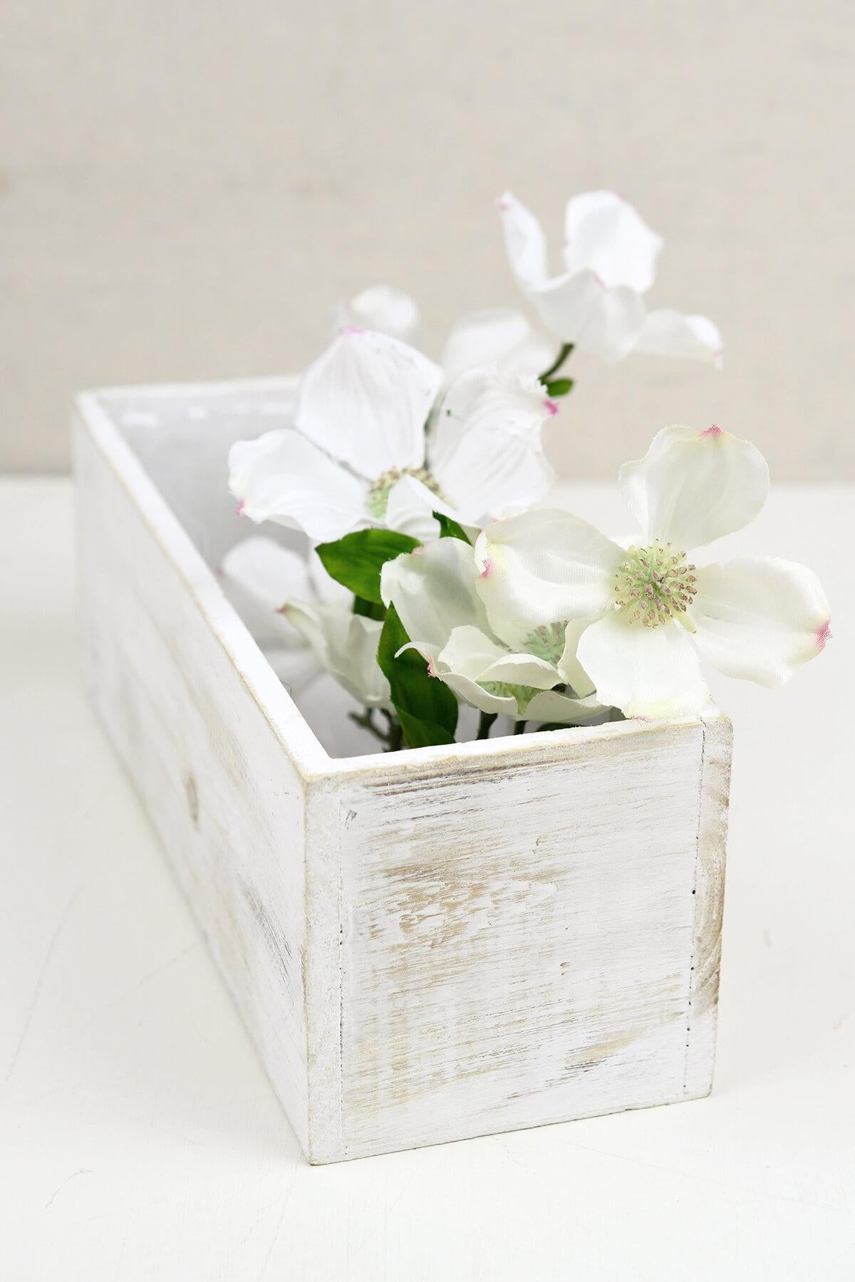 White   4x12 Wood Planter Boxes