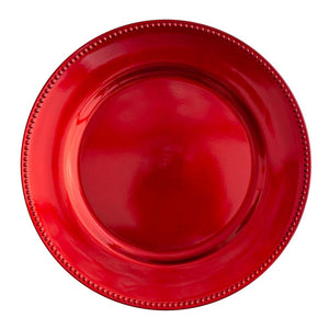 richland beaded charger plate 13 red set of 24