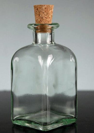 roma glass rectangle bottle with cork 3 4 oz