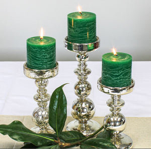 Richland Rustic Pillar Candle 3"x 3" Dark Green