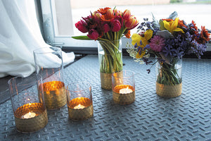 Elsa Glass Floral Vase & Candle Holder 6"